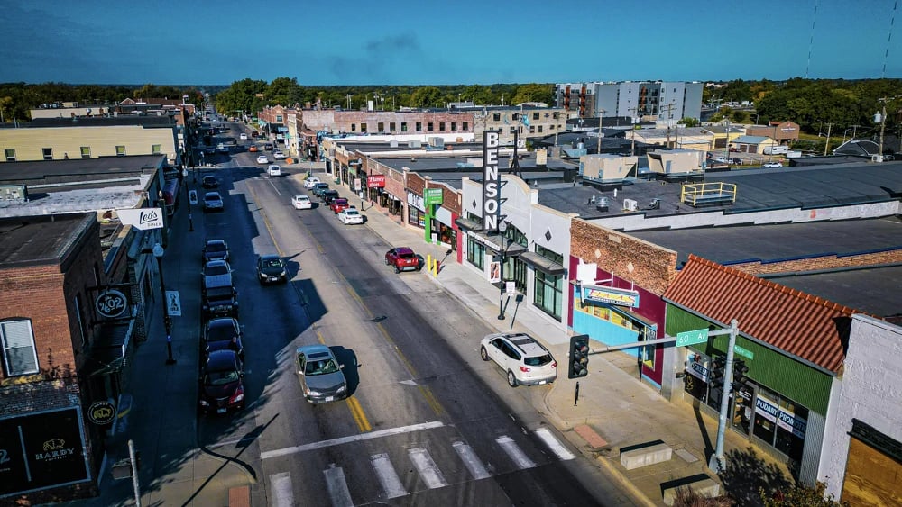 Downtown Benson in Omaha, Nebraska