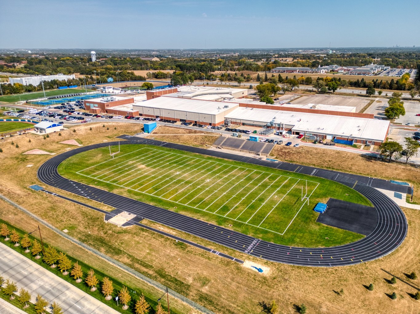 Millard North High School with BoysTown in the Distance