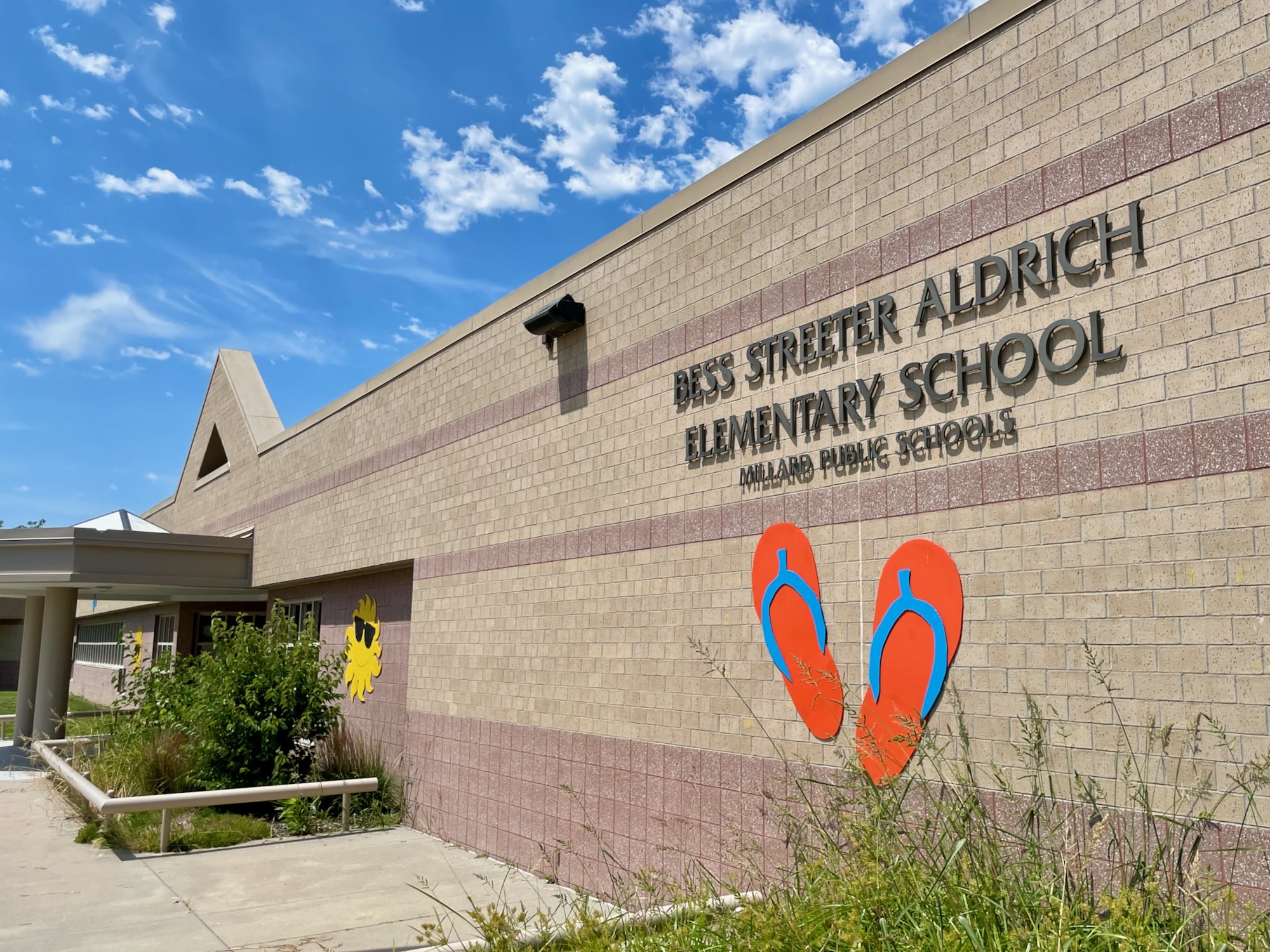 Exterior View of Aldrich Elementary School - Millard Public Schools