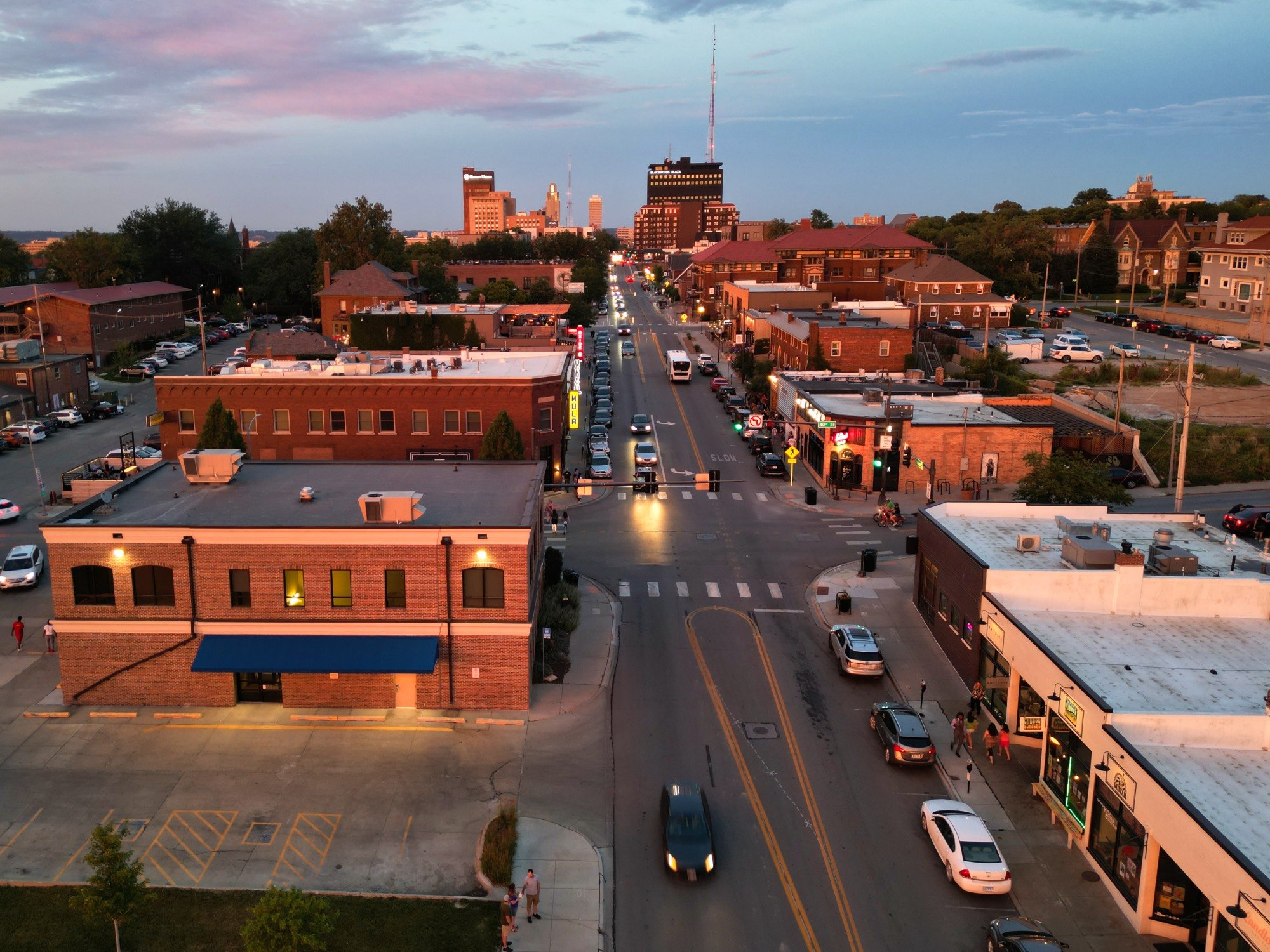 Aerial View of Blackstone Neighborhood in Omaha, Nebraska