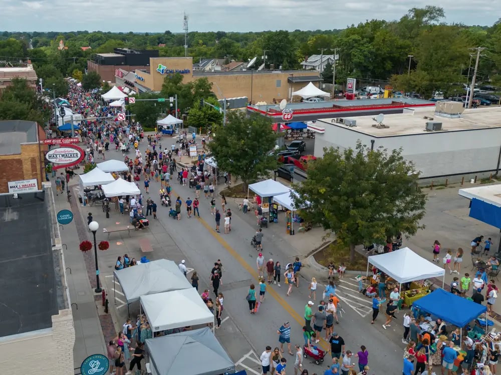 Aerial View of Dundee Days in Omaha, Nebraska