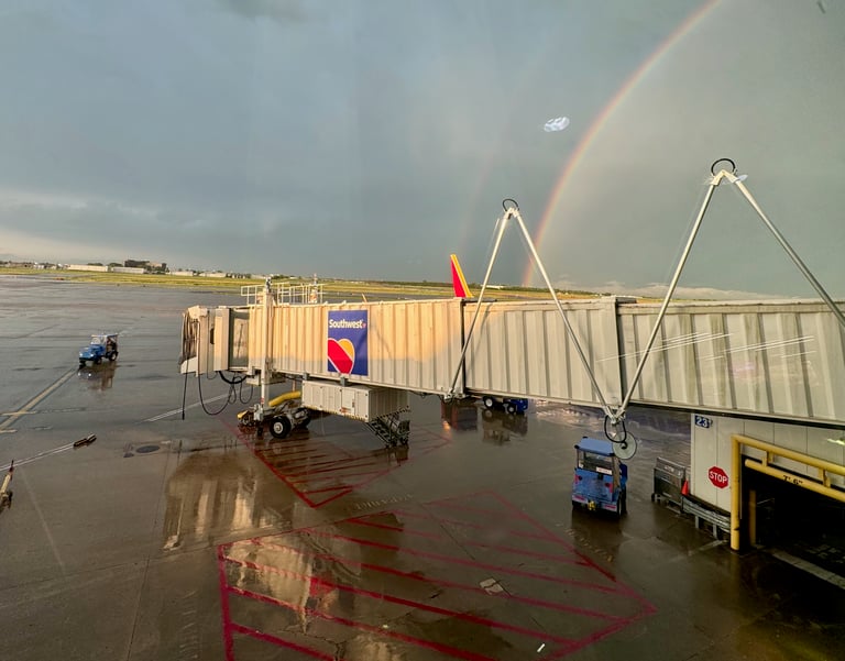 Southwest Airlines Gate with Rainbow