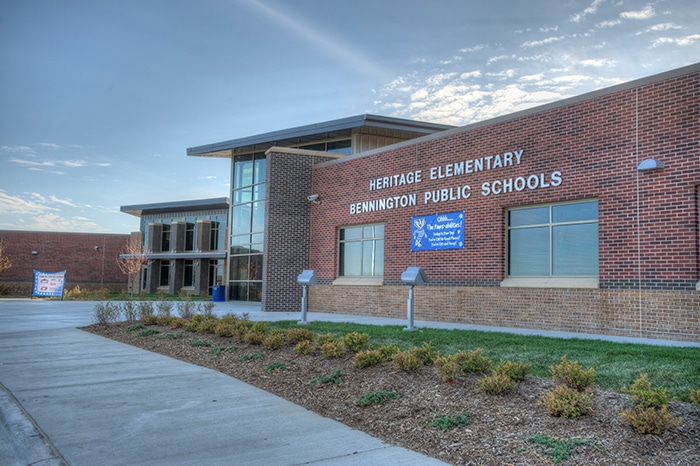 Exterior of Heritage Elementary School - Bennington, Nebraska