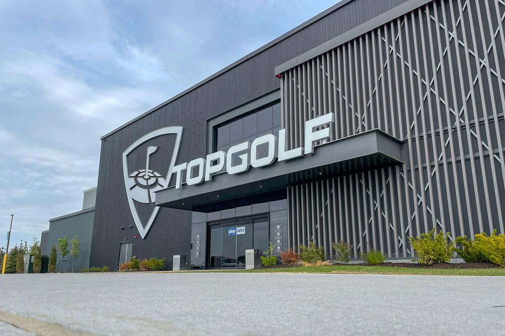 Entrance to Top Golf in Omaha, Nebraska