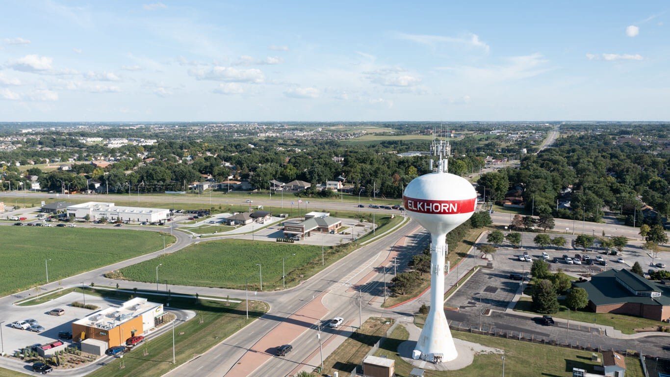 Aerial View of Elkhorn, Nebraska