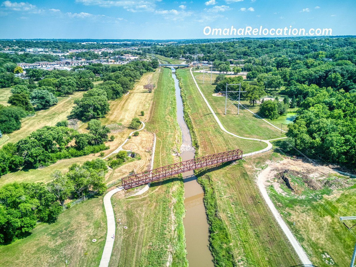 Aerial View of Keystone Trail Near Center St in Omaha, Nebraska