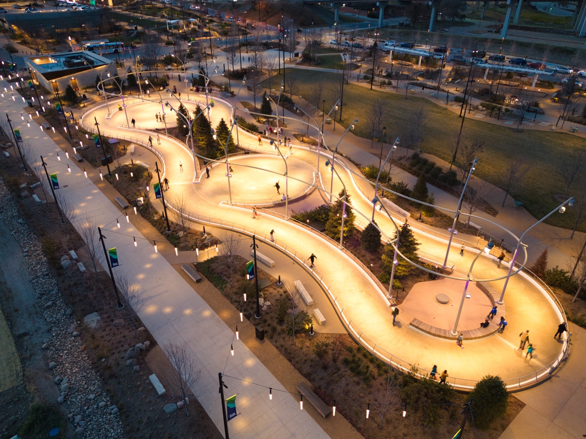 Ice Skating Ribbon in Downtown Omaha, Nebraska